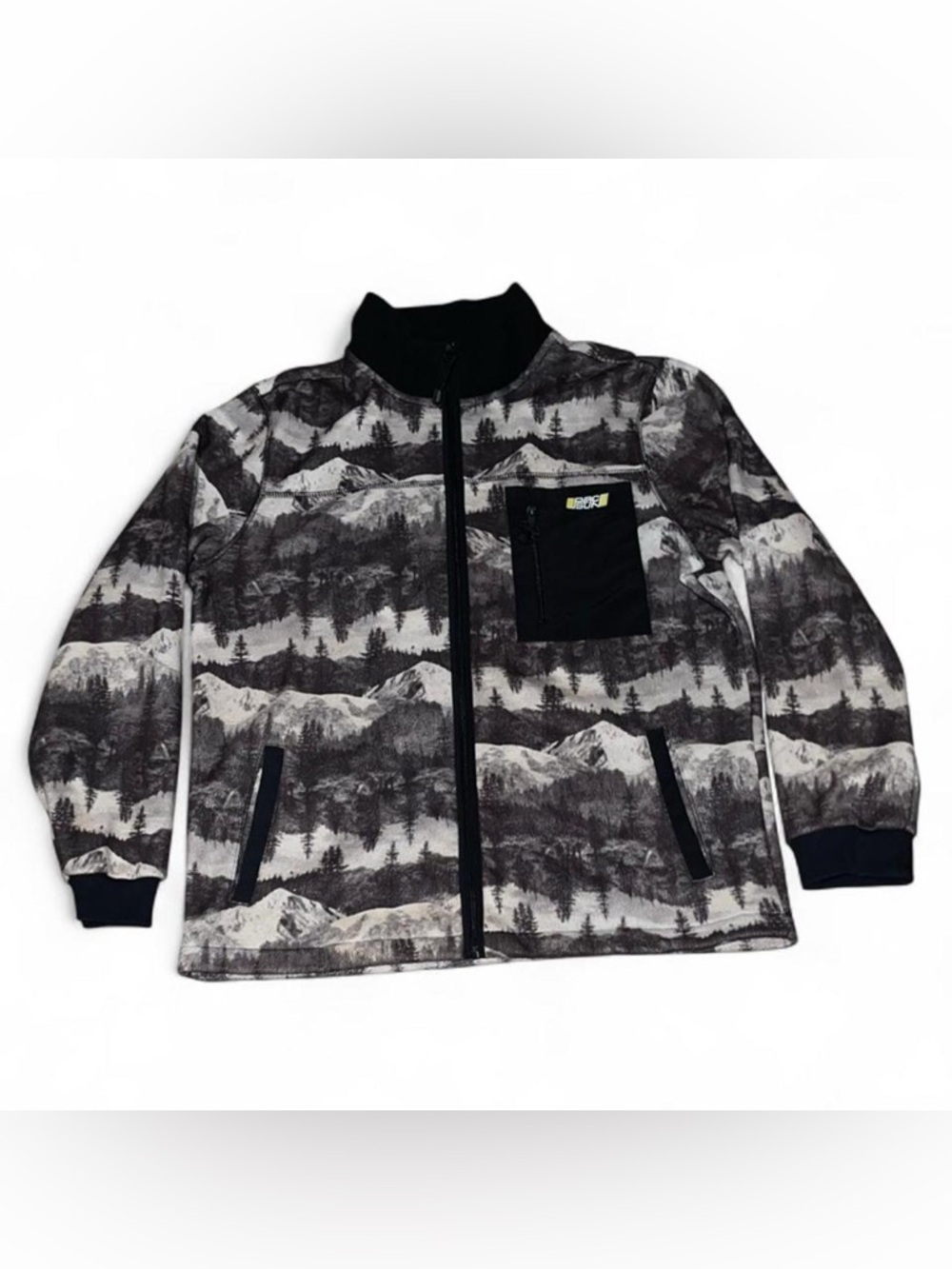 PacSun Scenic Polar Full Zip Sweater Woodlands Pattern Lightweight Jacket